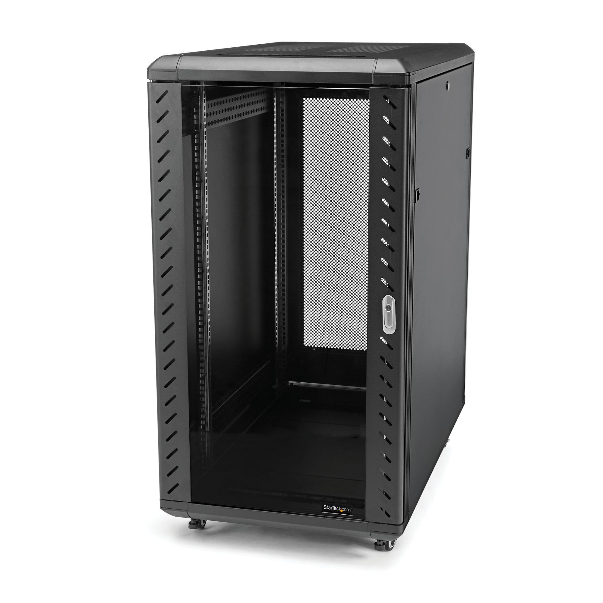 CABINET 19  SPACER    6U 500x400mm, fixare pe perete, Flatpack (dezasamblat),  Black, usa sticla cu blocare, panouri detasabile, otel 1mm, sarcina maxima 25Kg,  SPCW-6U-400-BK-02 
