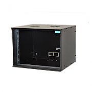 CABINET 19  SPACER    4U 600x450mm, fixare pe perete, Flatpack (dezasamblat),  Black, usa sticla cu blocare, panouri detasabile, otel 1.5mm, sarcina maxima 60Kg,  SPCW-4U-450-BK-03 