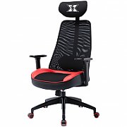 Scaun gaming Serioux Kyrian, adjustabil, piston pe gaz clasa 4, manere 3d, tetiere reglabile, baza stea cu 5 picioare, suporta pana la 150 kg, rosu