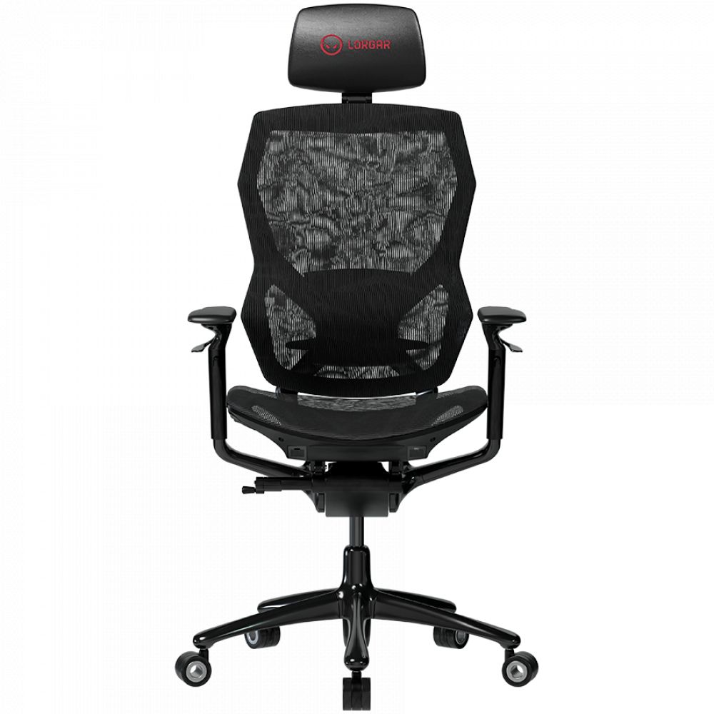 LORGAR Grace 855, Gaming chair, Mesh material, aluminium frame, multiblock mechanism, 3D armrests, 5 Star aluminium base, Class-4 gas lift, 60mm PU casters, Red + black_1