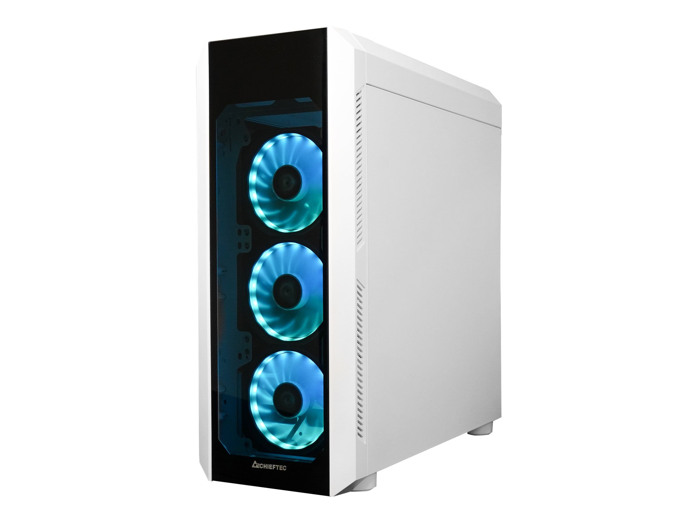 CARCASE Chieftec,  Scorpion III  middle tower White , ATX Gaming case, T Glass, 4x RGB fan, MB sync, remote,  GL-03W-OP  (timbru verde 0.32 lei)