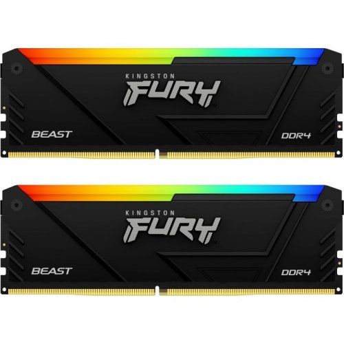 Memorie RAM Kingston Fury Beast RGB, DIMM, DDR4, 64GB, 3600MHz, CL18, 1.35V, Kit of 2, RGB Lighting_1