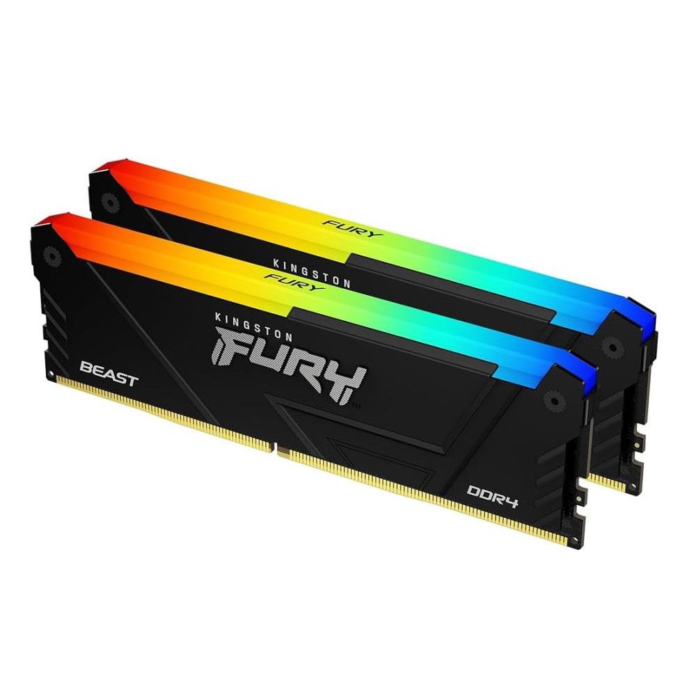 Memorie RAM Kingston Fury Beast, DIMM, DDR4, 32GB, 3200MHz, CL16, 1.35V, Kit of 2, RGB_1