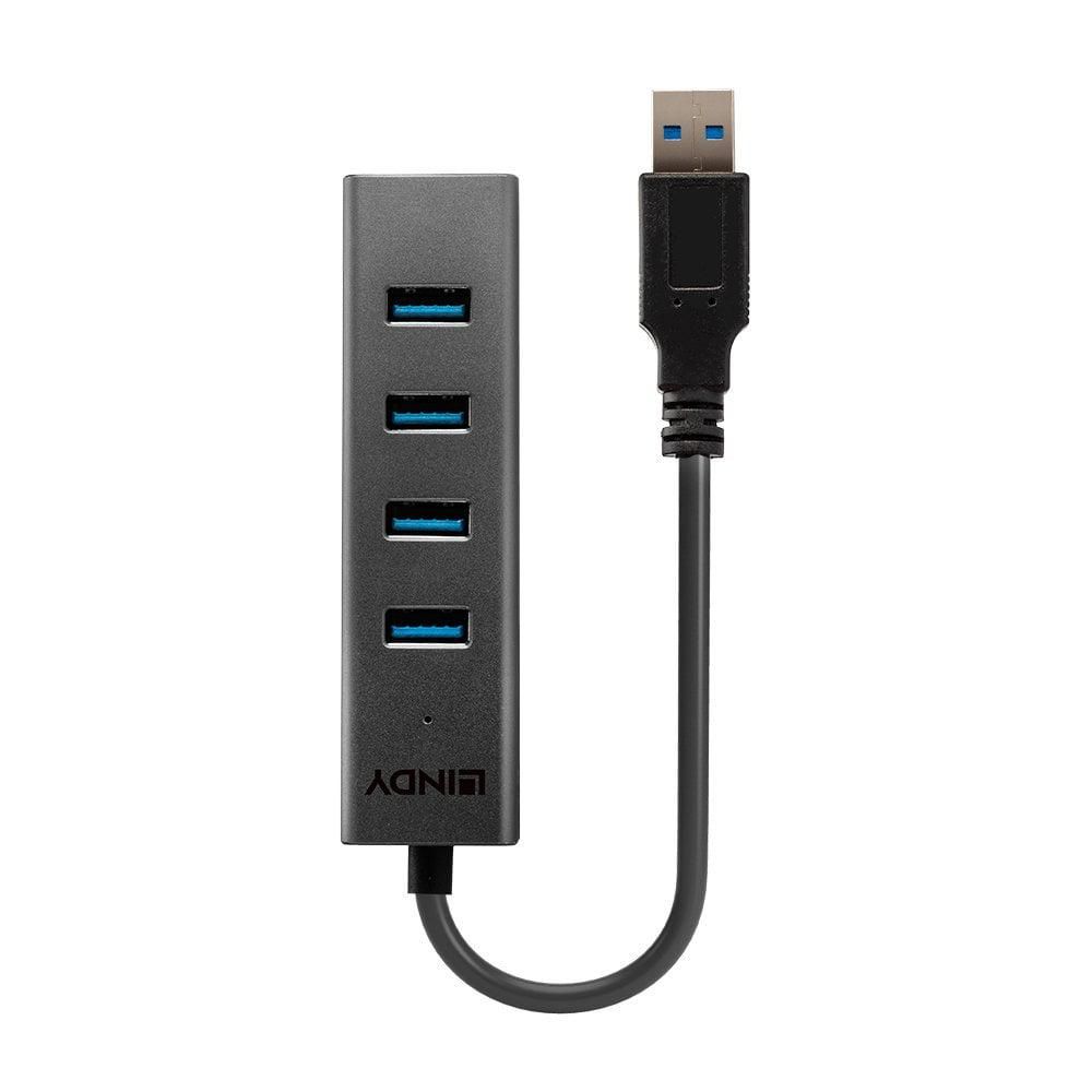 Hub USB Lindy LY-43324, 4 Port, USB 3.0, negru_1