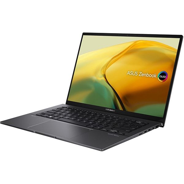 Laptop ASUS ZenBook 14, UM3402YA-KM605X, 14.0-inch, 2.8K (2880 x 1800) OLED 16:10 aspect ratio, AMD Ryzen™ 7 7730U Mobile Processor 2.0GHz (8- core/16-thread, 16MB cache, up to 4.5 GHz max boost), LPDDR4X 16GB, 512GB M.2 NVMe™ PCIe® 3.0 SSD, 90Hz refresh rate, Glossy display, 1080p FHD camera, Wi-Fi_3