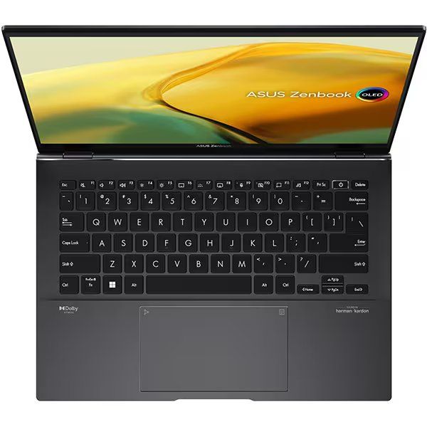 Laptop ASUS ZenBook 14, UM3402YA-KM605X, 14.0-inch, 2.8K (2880 x 1800) OLED 16:10 aspect ratio, AMD Ryzen™ 7 7730U Mobile Processor 2.0GHz (8- core/16-thread, 16MB cache, up to 4.5 GHz max boost), LPDDR4X 16GB, 512GB M.2 NVMe™ PCIe® 3.0 SSD, 90Hz refresh rate, Glossy display, 1080p FHD camera, Wi-Fi_5