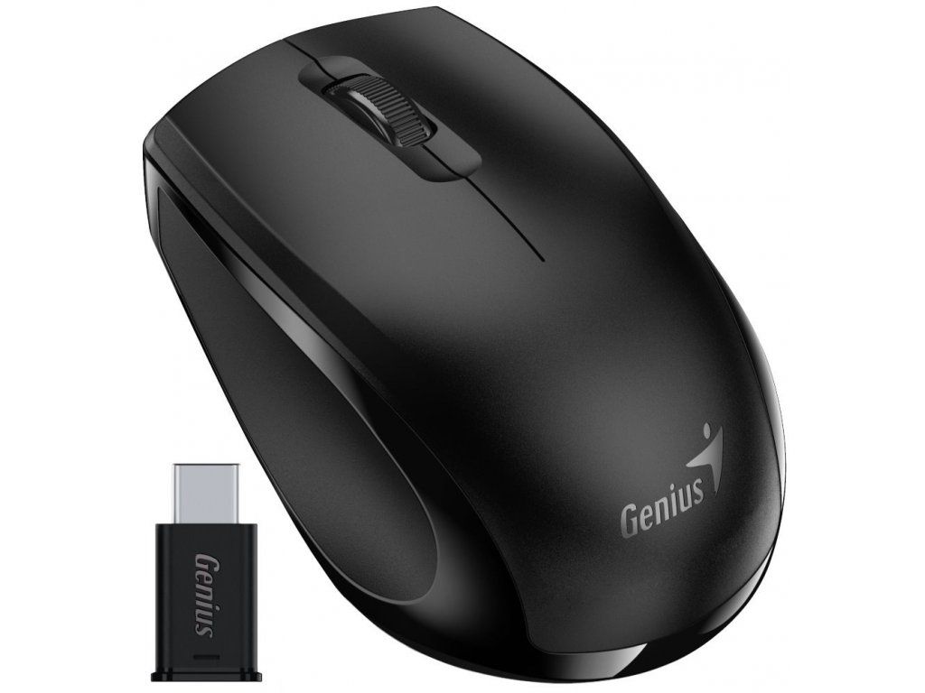 MOUSE Genius,  NX-8006S , PC sau NB, wireless, 2.4GHz, optic, 1200 dpi, butoane/scroll 3/1, USB-C, negru,  31030036400  (timbru verde 0.18 lei)