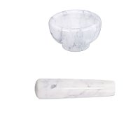 MOJAR CU PISTIL DIN MARMURA, DIA 9.5 CM, ALB, VANORA HOME