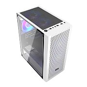 CARCASA PCCOOLER, Middle Tower, ATX, fara sursa, sticla securizata, 3 ventilatoare incluse, iluminare ARGB, alb, USB 3.2 gen 1 x 1, USB 2.0 x 2, mic, audio,  MA100 MESH W 