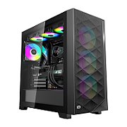 CARCASA PCCOOLER, Middle Tower, ATX, fara sursa, sticla securizata, 3 ventilatoare incluse, iluminare ARGB, negru, USB 3.2 gen 2 x 2, mic, audio,  C3D510 ARGB BK 