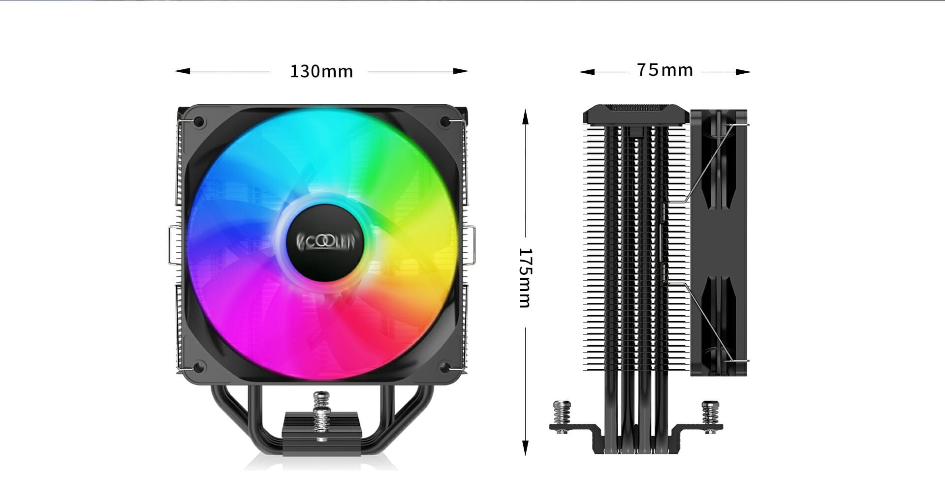 COOLER PCCOOLER, skt. universal, racire cu aer, vent. 120mm, 400 - 1800 RPM, LED RGB,  PALADIN EX400S  (timbru verde 0.8 lei)