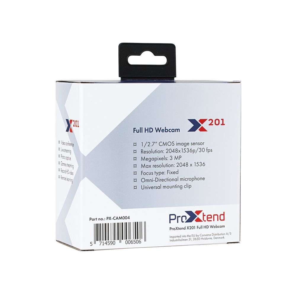 ProXtend X201 Full HD webcam 3 MP 2048 x 1536 pixels USB 2.0 Black, Silver_4