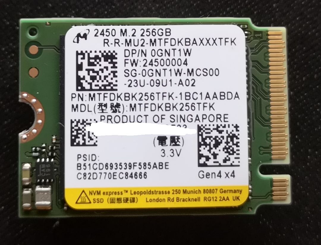 SSD Micron 2450 256 GB NVMe M.2 2230_1