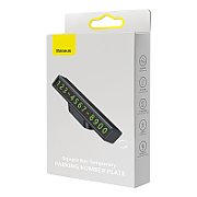 SUPORT numar de telefon parbriz Baseus, doua numere telefon, material aluminiu, baza magnetica, numere fosforescente, argintiu  CNFT000001  - 6932172600358