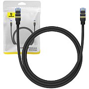 PATCH CORD UTP Baseus Cat7, fire din cupru, round cable, viteza maxima 10 Gbps, PVC, 10m, negru  B0013320B111-07  (timbru verde 0.08 lei) - 6932172646547