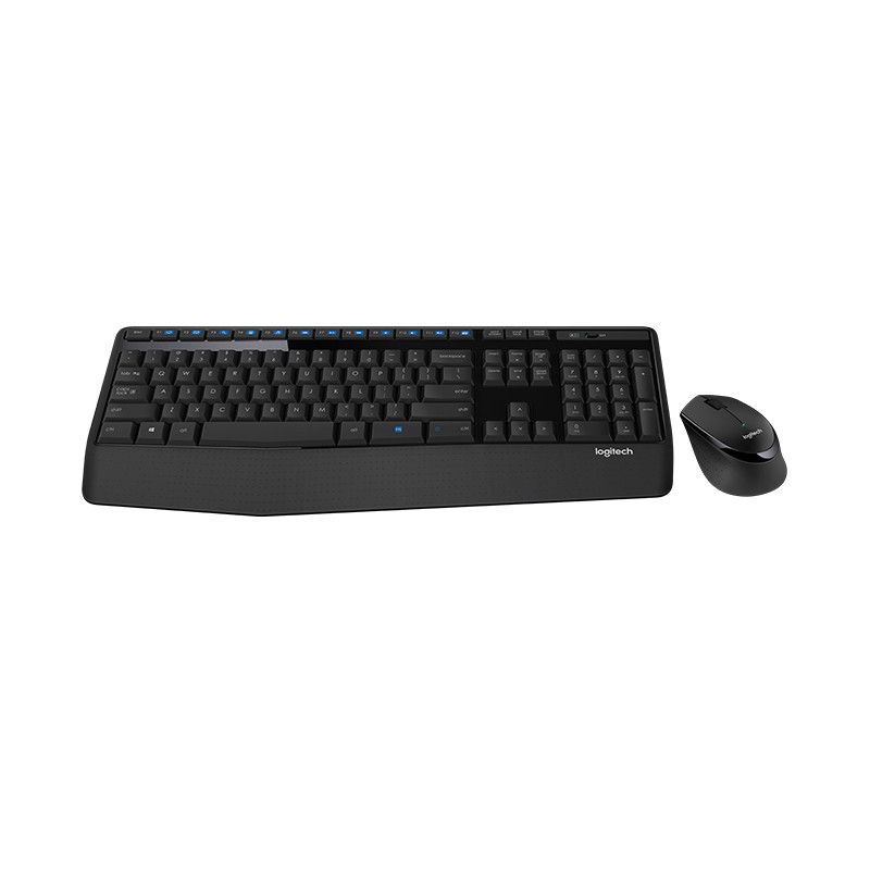 Logitech Desktop MK345 Wireless Comfort [FR] black/noir  für Rechtshänder, Handballenauflage