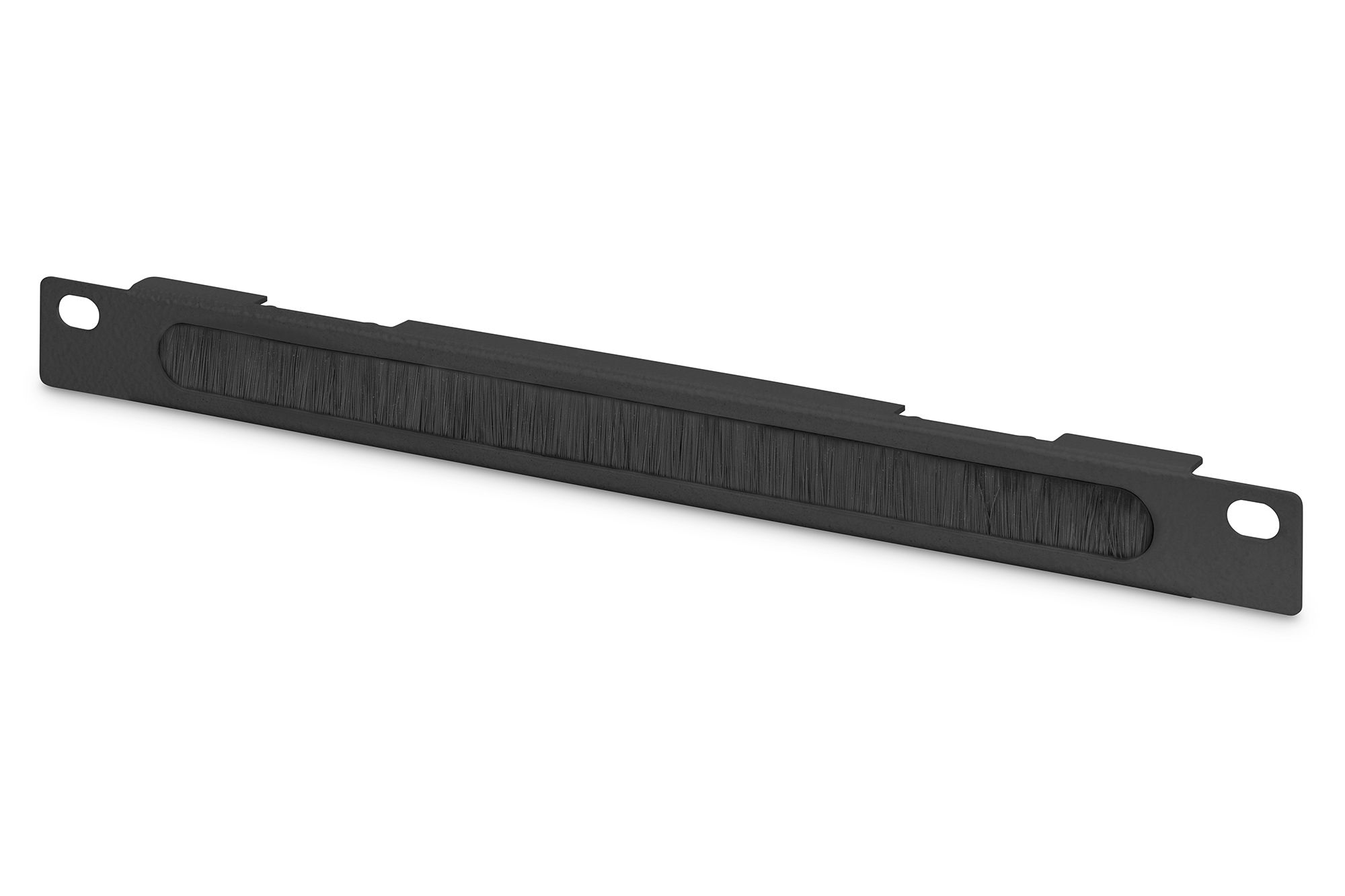 254 mm (10 ) 0.5U cable brush management panel 22x254x10 mm, color black (RAL 9005)