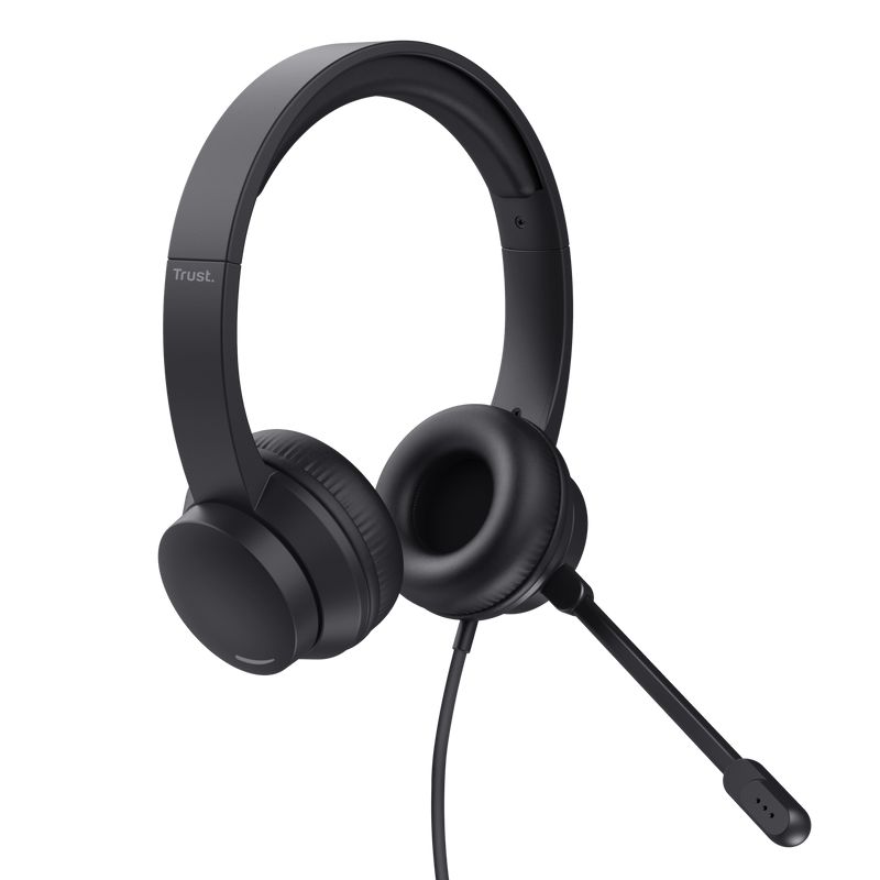 Casti Trust Ayda cu fir, interfata USB 3.0, frecventa de raspuns 20 Hz - 20.000 Hz, sensivitate 96 dB, negru