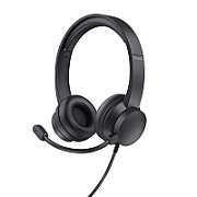 Casti Trust Ayda cu fir, interfata USB 3.0, frecventa de raspuns 20 Hz - 20.000 Hz, sensivitate 96 dB, negru