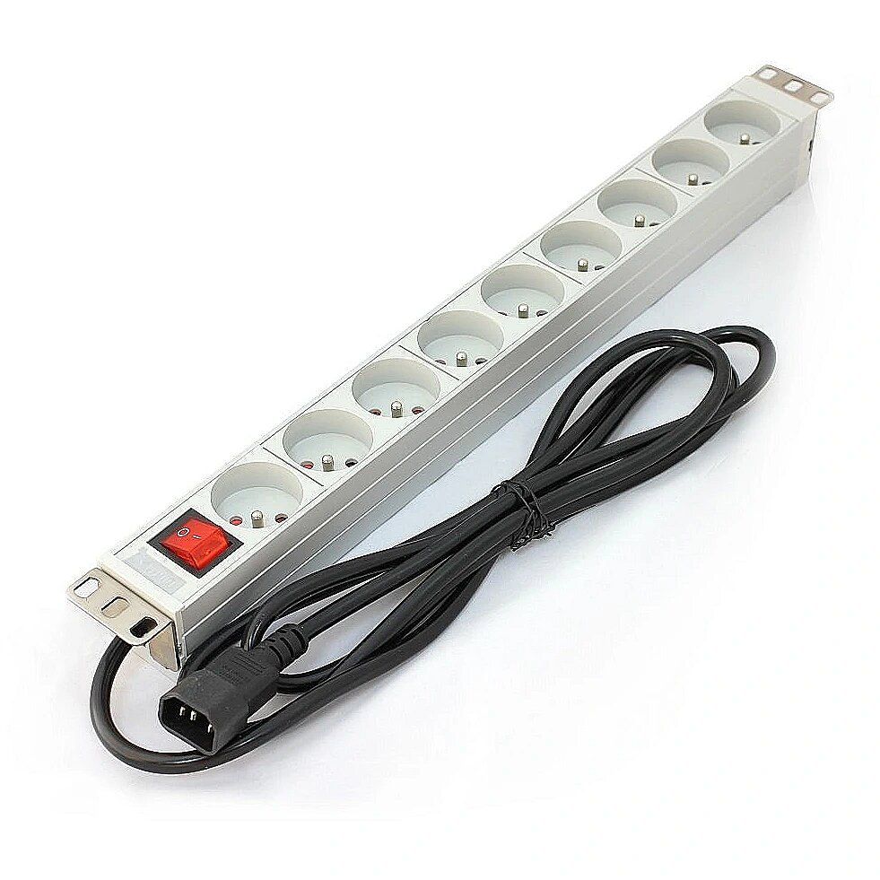A-19-STRIP-3-IMP - 1U - Aluminum - White - 9 AC outlet(s) - 1.8 m - 250 V