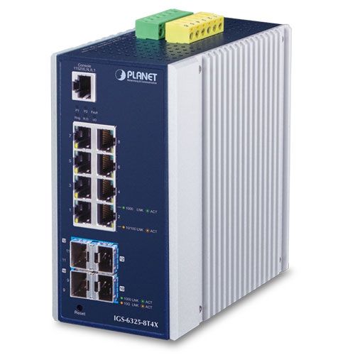 Planet PLANET IGS-6325-8T4X switch-uri Gestionate L3 Gigabit Ethernet (10/100/1000) Albastru, Gri