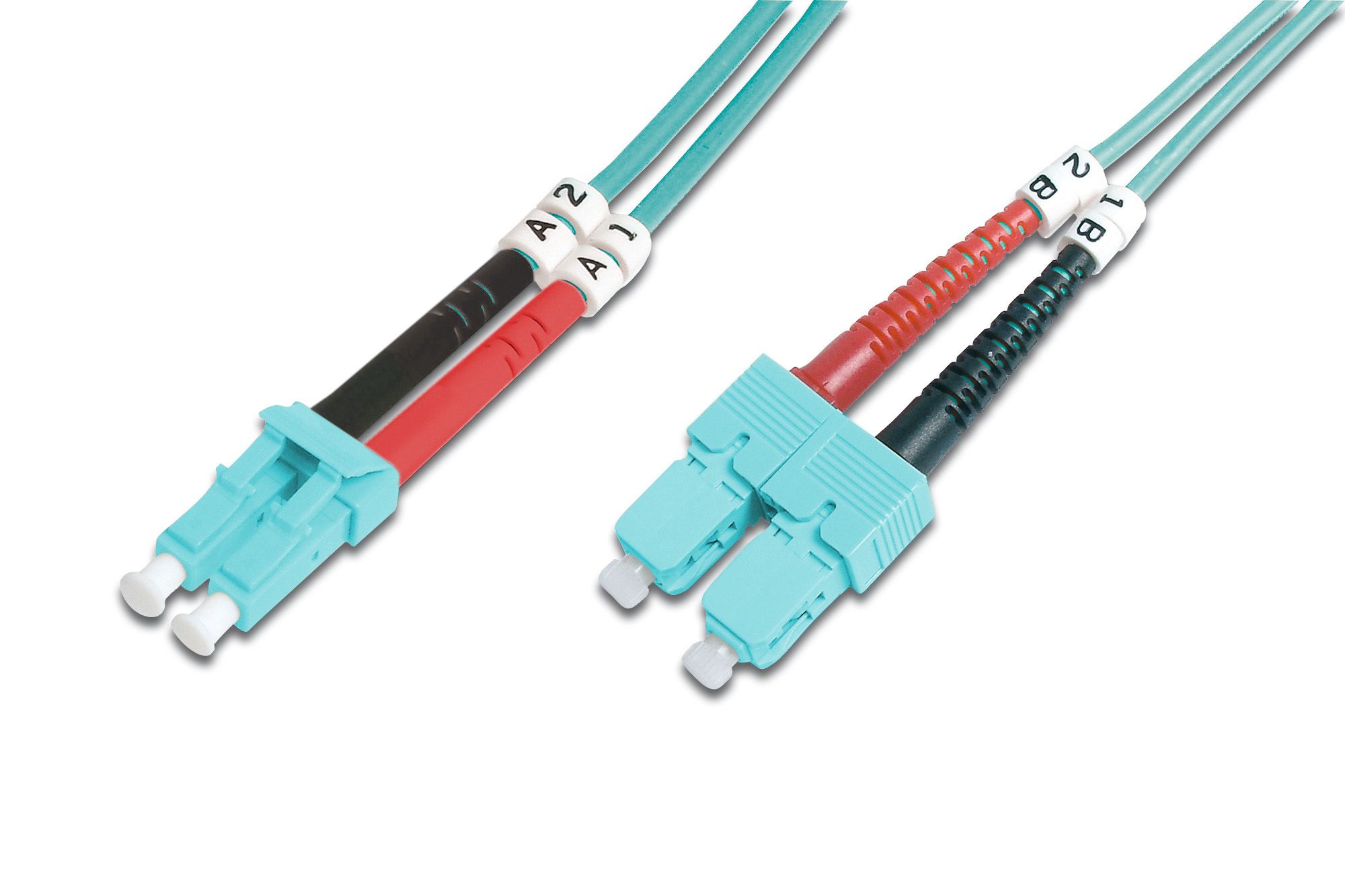 FO patch cord, duplex, LC to SC MM OM3 50/125 µ, 10 m