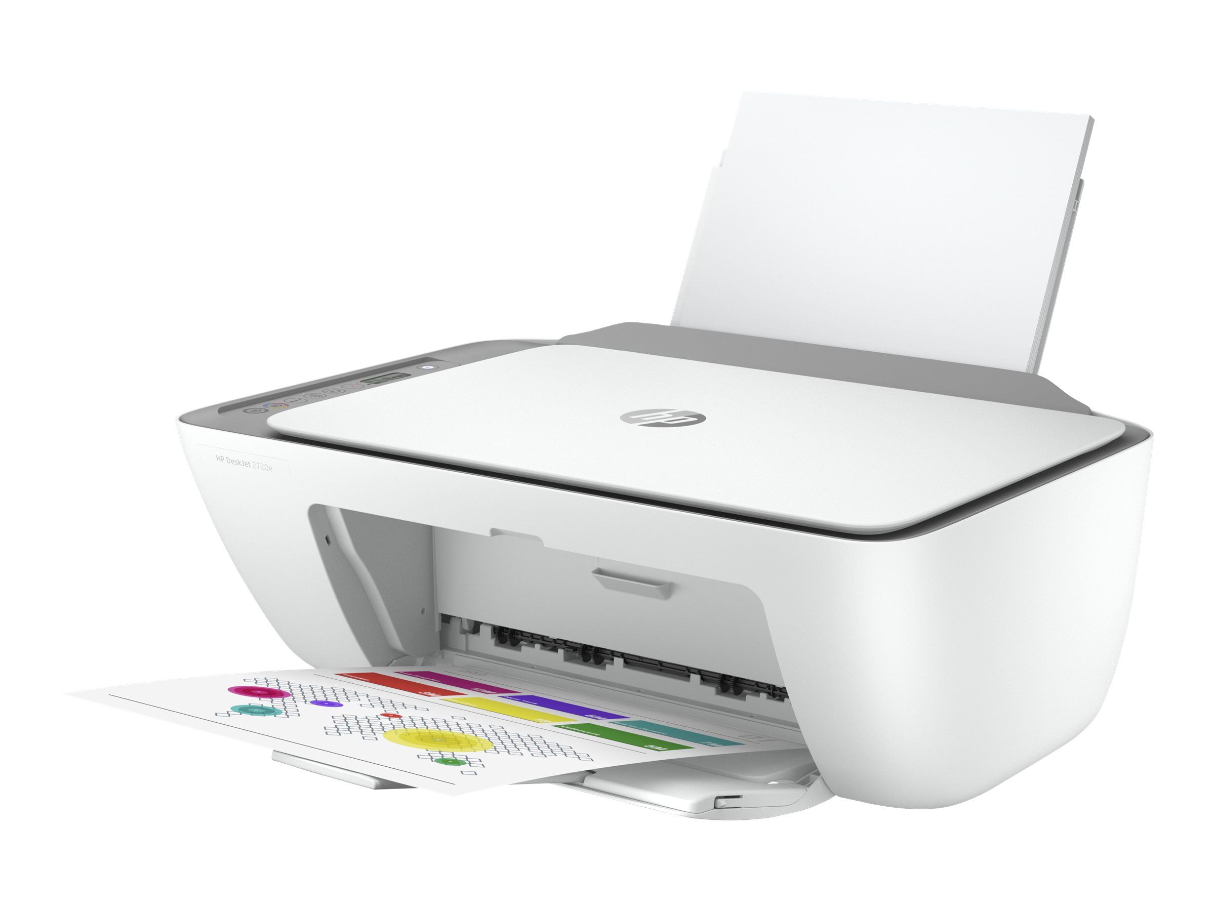 Imprimanta inkjet color HP DeskJet 2720e, A4, USB 2.0, Wi-Fi, 7.5 ppm negru, 5.5 ppm color