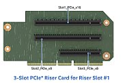 Y Riser Karte für 2HE M50FCP Slot#1 3x PCIe 5.0  1x FHFL x16/x16|1x FHFL x8/x16|1xFHHL x8/x8