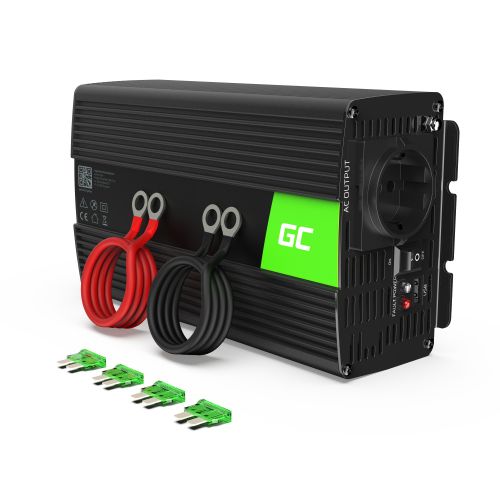 Green Cell INV23 adaptoare și invertoare de curent Auto 1000 W Negru