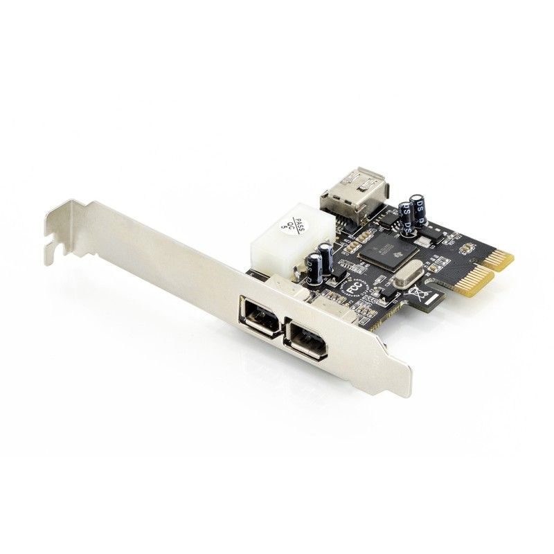 IEEE 1394a Interface Card, PCIexpress, 4 Port 1x ext. 1394mini, 2x ext./1x int. 1394a Ports