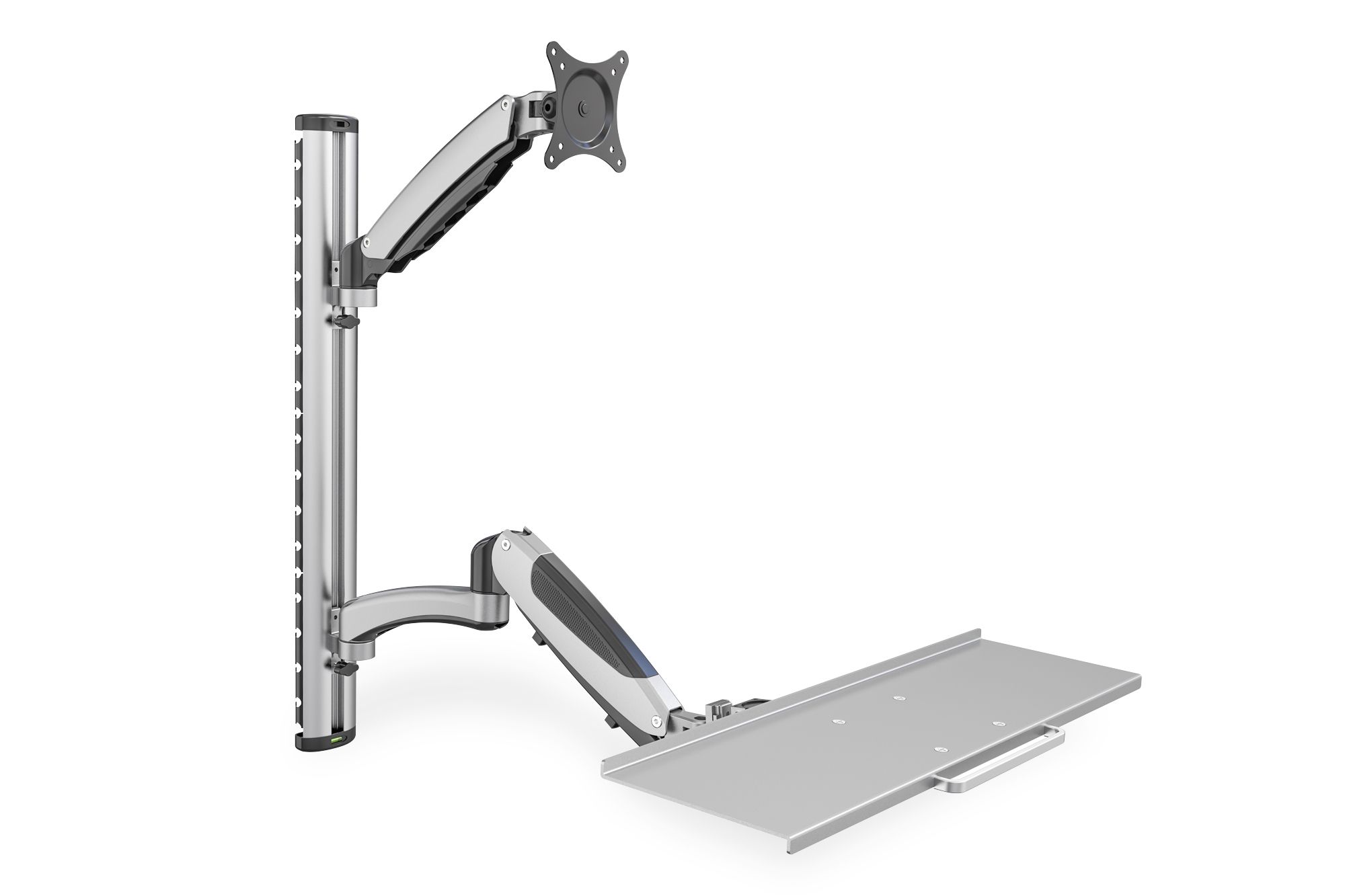 Workstation (Monitor, Keyboard) Wall Mount 27 inch, 6 kg, VESA 75x75, 100x100, silver