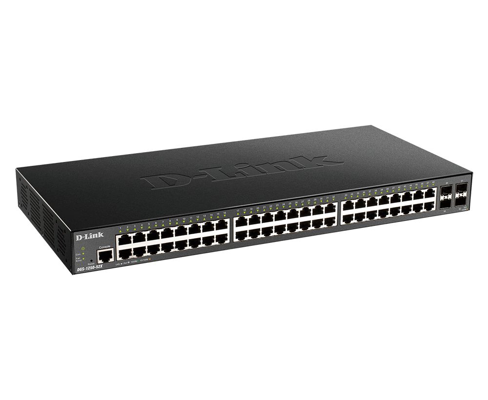 Switch D-Link DGS-1250-52X/E, 48 porturi 10 / 100 / 1000 MBs