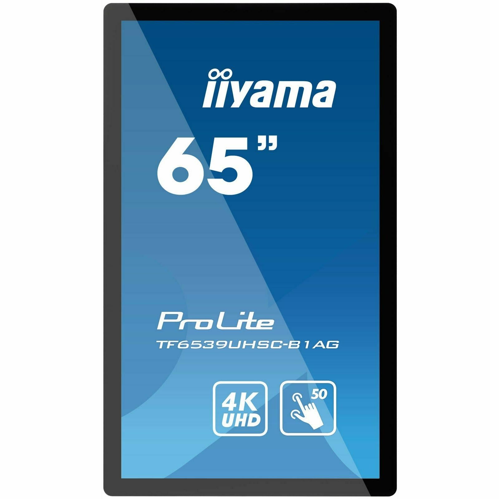 IIYAMA IIYAMA TF6539UHSC-B1AG 65inch WIDE LCD 50-Points Touch Screen 3840x2160 1100:1 500cd/m2 UHD IPS panel LED VGA 2xHDMI DP