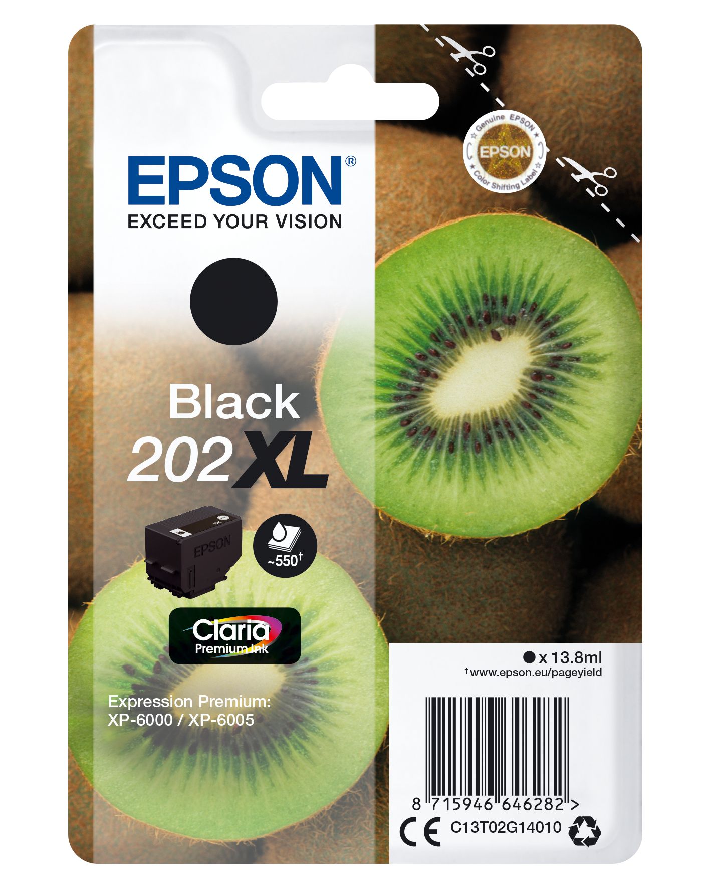 Epson Kiwi 202XL cartușe cu cerneală 1 buc. Original Productivitate Înaltă (XL) Negru