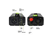 Car Power Inverter Green Cell® 12V to 230V, 500W/1000W