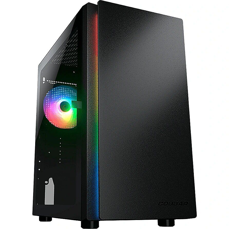 COUGAR | Purity RGB Black | PC Case | Mini Tower / TG Front Panel with ARGB strip / 1 x ARGB Fan / 3mm TG Left Panel_1