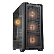 COUGAR | MX600 Black | PC Case | Mid Tower / Mesh Front Panel / 3 x 140mm + 1 x 120mm Fans / Transparent Left Panel