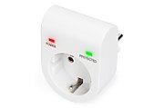 surge protector with power and protected LED safety outlet,16 A, 3.500W, TÜV-GS, white