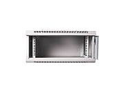 4U wall mounting cabinet 19  rack 600x450, glass door, mounted, 60kg, grey (RAL 7035)