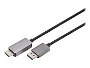 8K@60Hz. DP to HDMI adapter cable Alu housing black 1,8m