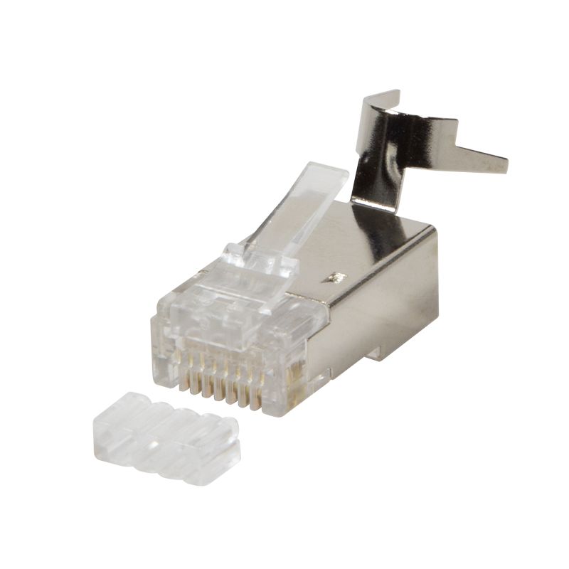 Mufa RJ45 FTP cat. 6, 6A, 7, 7A, 8, 22AWG - 24AWG, 50 microni cu ghidaj pentru fir de maxim 8mm (10 buc) - EMTEX  EMT-MP8-FTP 