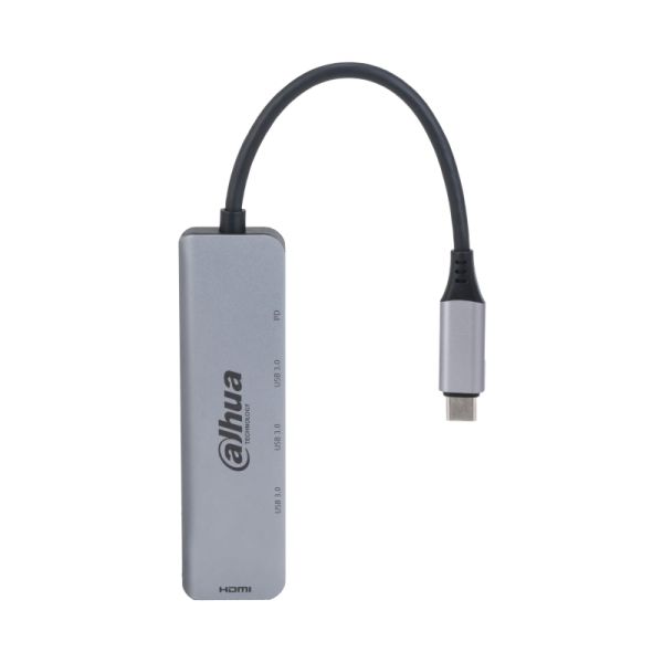 DAHUA 5 IN 1 USB 3.1 TYPE-C TO HDMI Docking station, intrare: USB Type- C, Iesire: 3 x USB 3.0, 1 x HDMI, 1 x PD, Dimensiuni:101.0 mm × 28.0 mm × 10.0 mm, Greutate: 40g._1