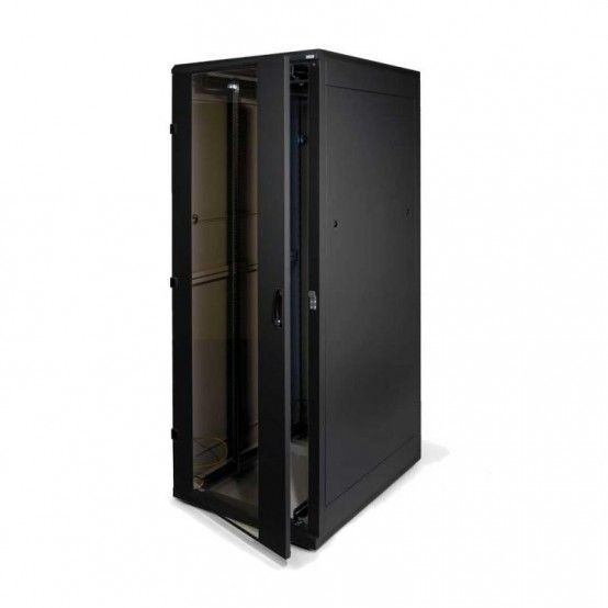 Rack de podea 19 Triton 42U 800x1000mm usa fata sticla panouri laterale/spate detasabile sectiuni pentru ventilatie activa, sectiuni acces cabluri sus/jos/spate IP20 negru