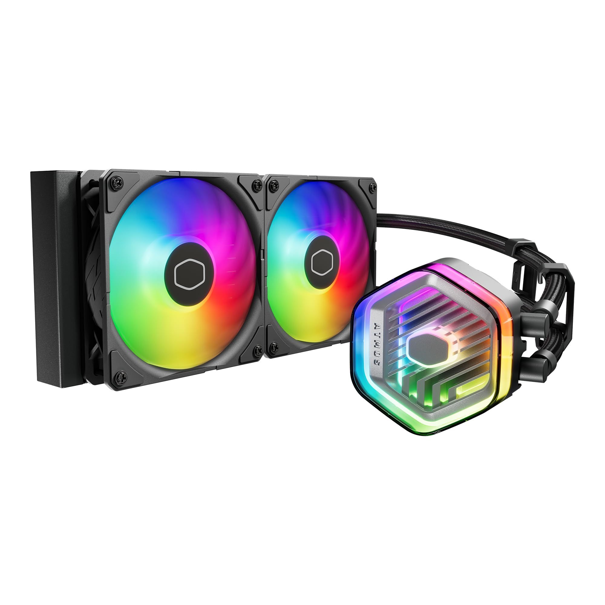 COOLER Cooler Master  MASTERLIQUID 240 ATMOS , racire lichid, skt. Intel LGA 1700/1200/115x, AMD AM5/AM4, radiator aluminiu, pompa , fan 2x120mm, 2500rpm, conector 4-pin PWM, ARGB, negru,  MLX-D24M-A25PZ-R1  (timbru verde 2 lei)
