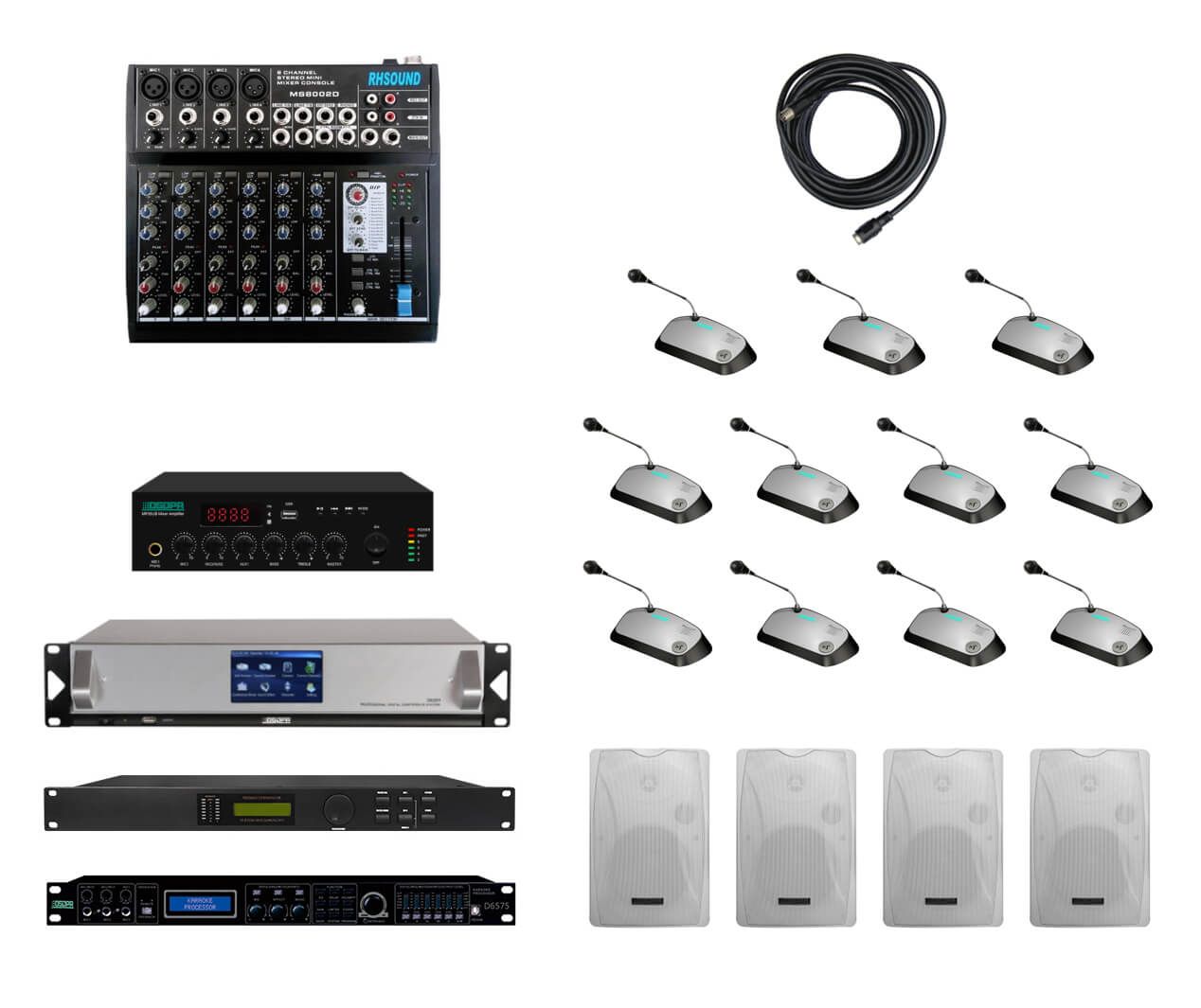 Solutie Audioconferinta cu 11 microfoane si sonorizare 120W