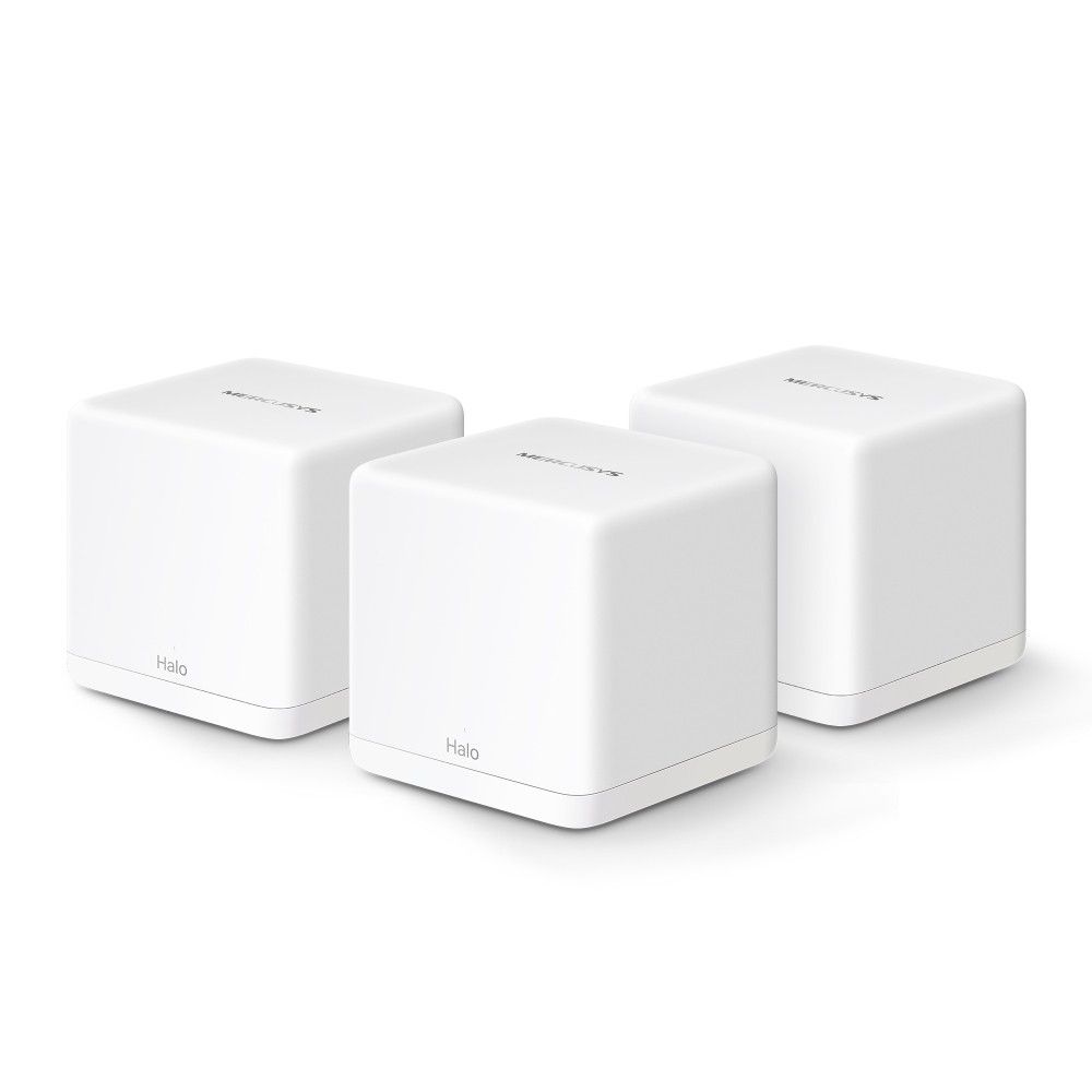 Mercusys Halo H60X(3-pack) Whole mesh Wi-Fi6 system, AX1500, Dual-band, Standarde wireless: IEEE 802.11ax/ac/n/a 5 GHz, IEEE 802.11n/b/g 2.4 GHz, Viteza wireless: 1201 Mbps on 5 GHz, 300 Mbps on 2.4 GHz, Dimensiuni:88 × 88 × 88 mm, Interfata: 3 x 10/100/1000LAN/WAN, Pachetul contine 1 x Halo H60XR_1
