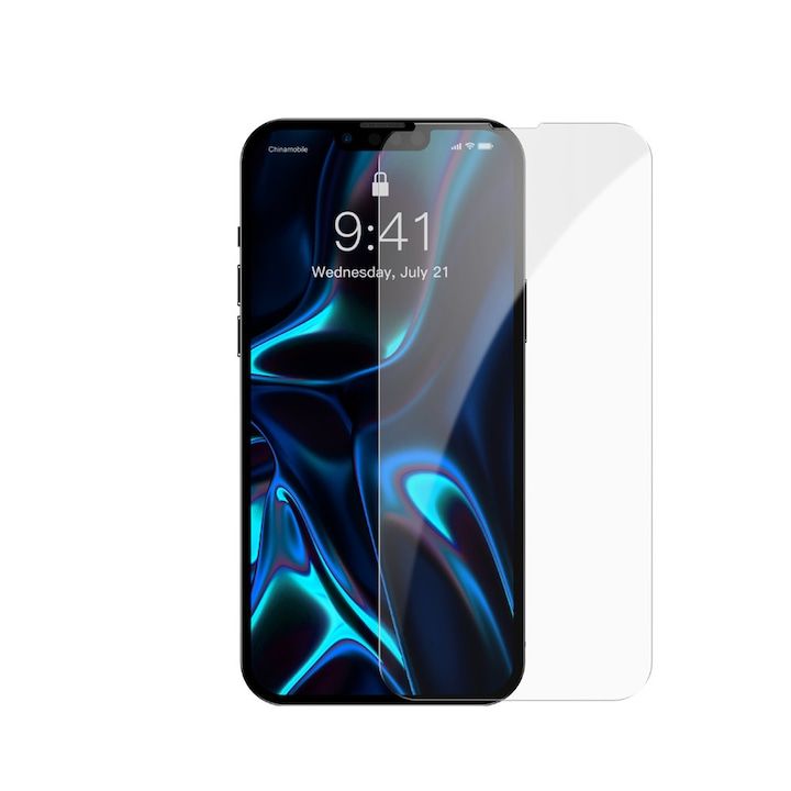 FOLIE STICLA  Spacer pentru Iphone 15 Pro Max, grosime 0.3mm, acoperire totala ecran, strat special anti-ulei si anti-amprenta, Tempered Glass, sticla 9D, duritate 9H  SPPG-AP-IP15PM-TG 