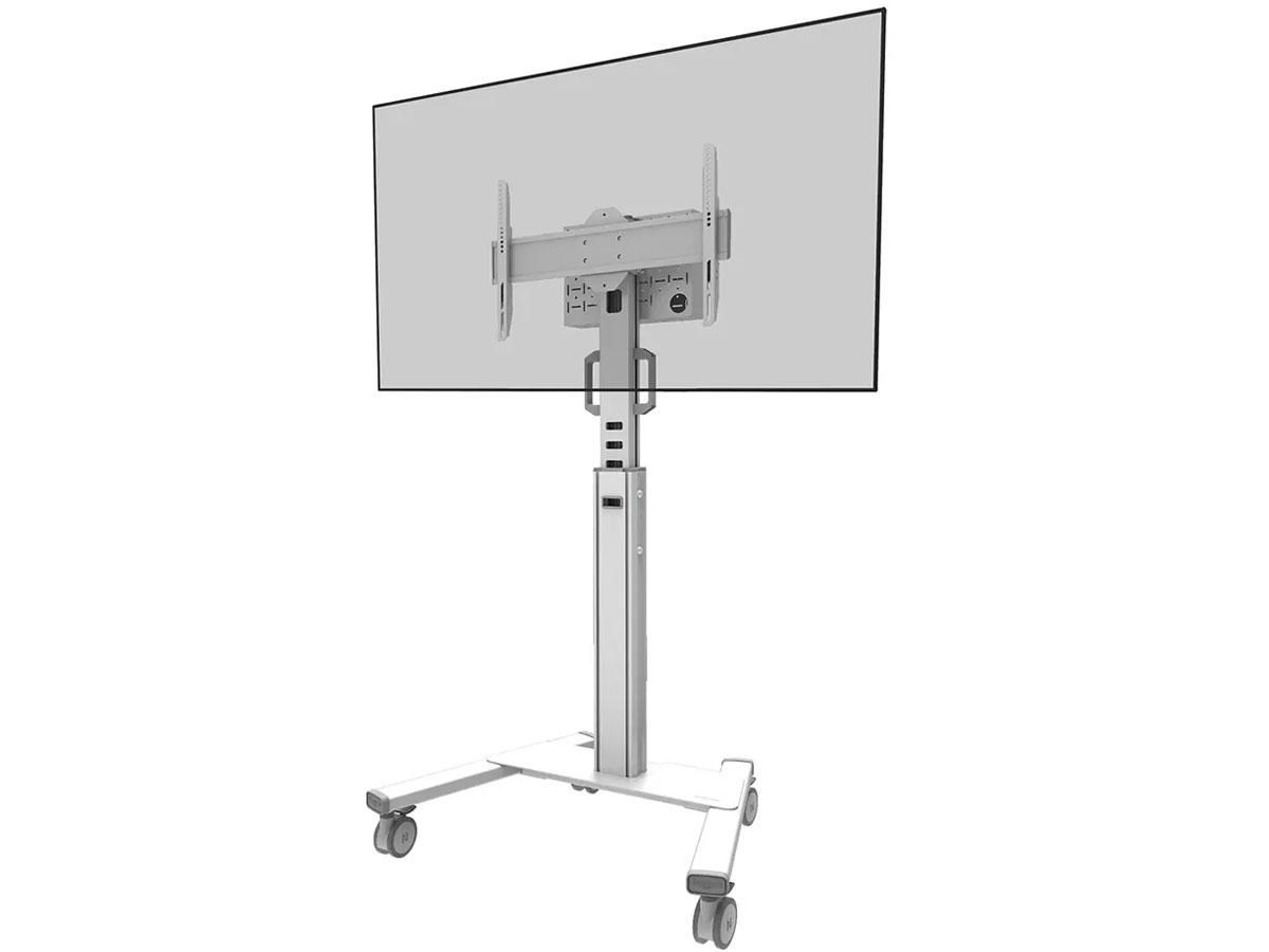 Stand podea mobil Neomounts 37 -75 , VESA 100x100~600x400, 70kg, fix, inaltime reglabila, alb