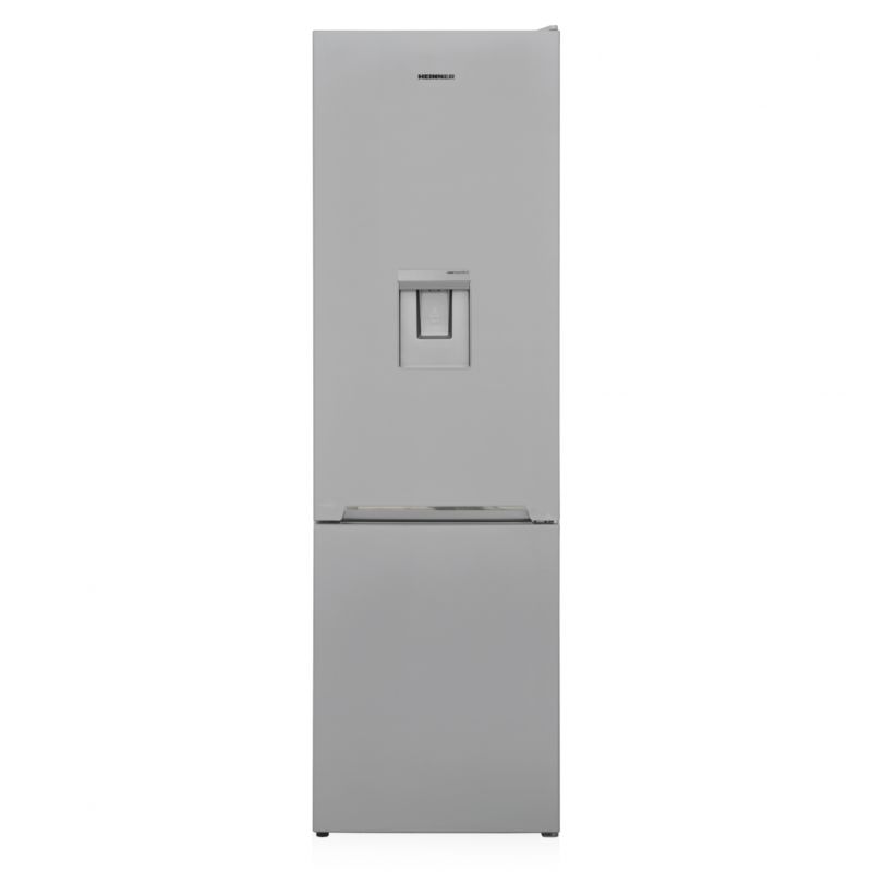 Combina frigorifica Heinner HC-V288SE++, clasa energetica: E, sistem racire Less Frost, capacitate totala: 288L, capacitate frigider: 204L, capacitate congelator: 84L, control mecanic cu termostat ajustabil, lumina LED, 3 rafturi sticla frigider, compartiment pentru fructe si legume, 3 sertare