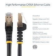 10M CAT6A ETHERNET CABLE BLACK/BLACK - SHIELDED COPPER WIRE